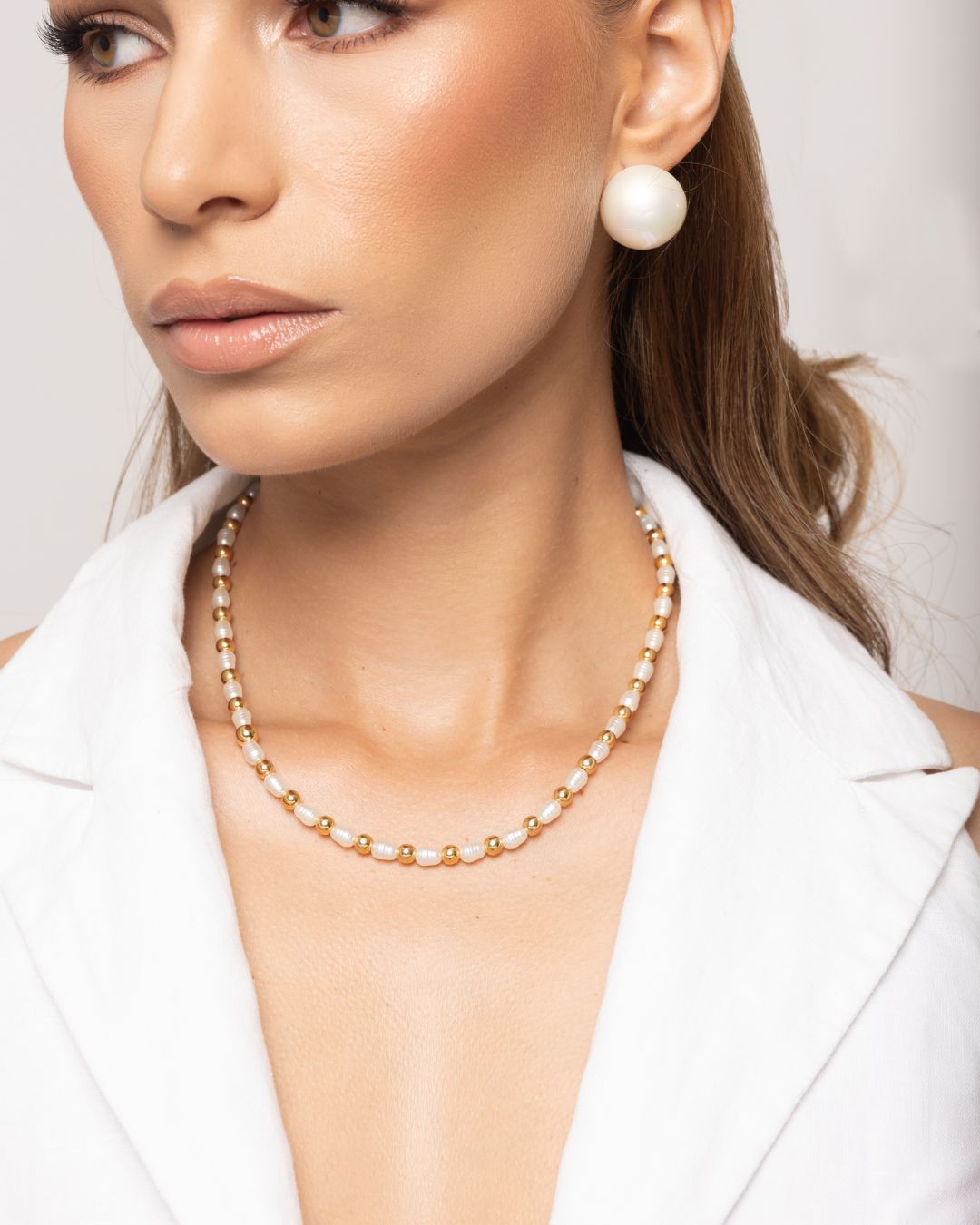 Set perlas del rio: colla + aretes + 1pulsera