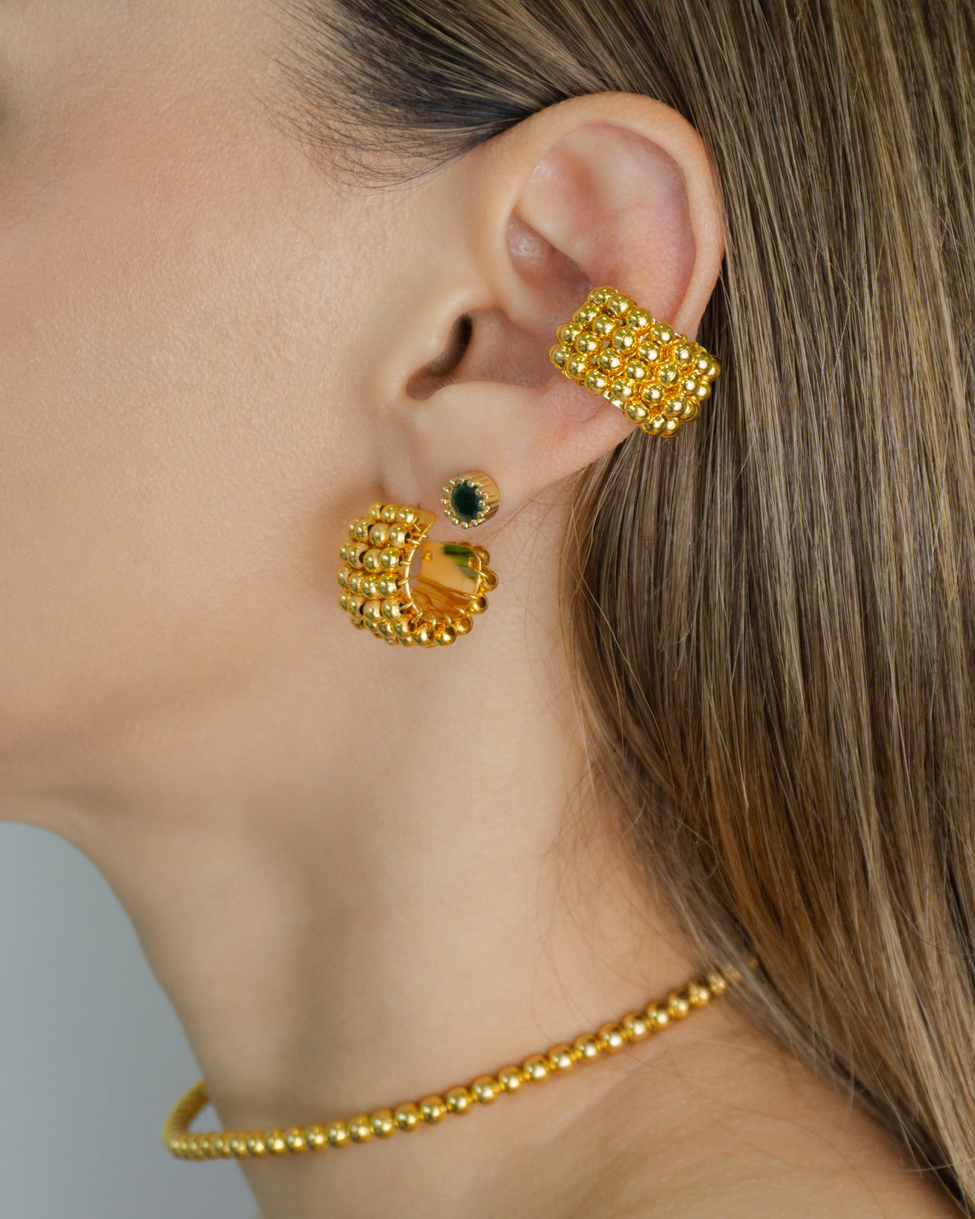 Set candongas balin + earcuff