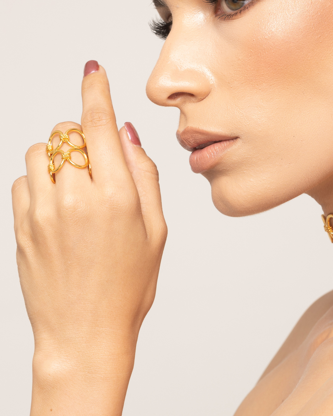 Set silueta maxi: Gargantilla + brazalete + aretes + 1earcuff + anillo