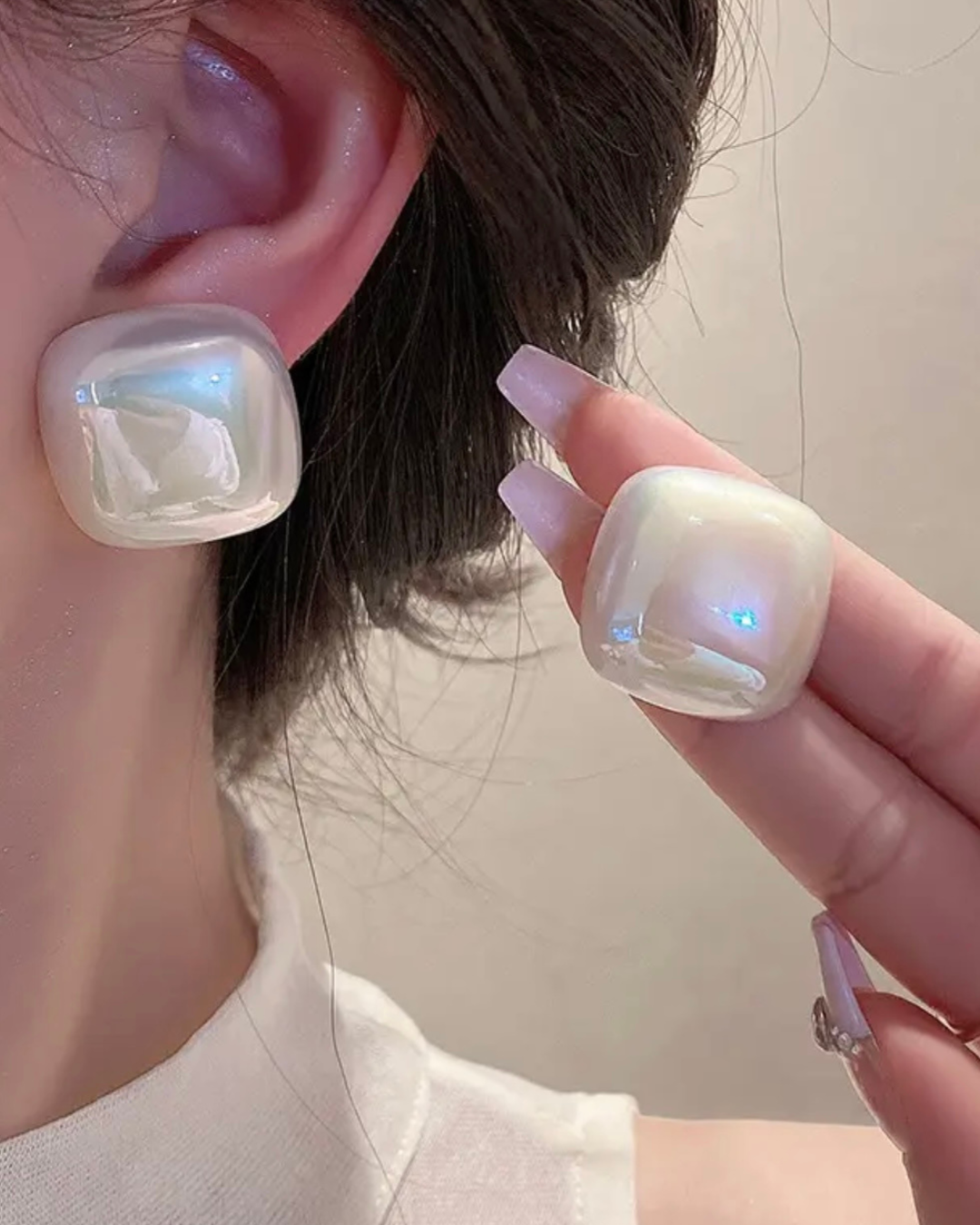 topos perla brillante cuadrado