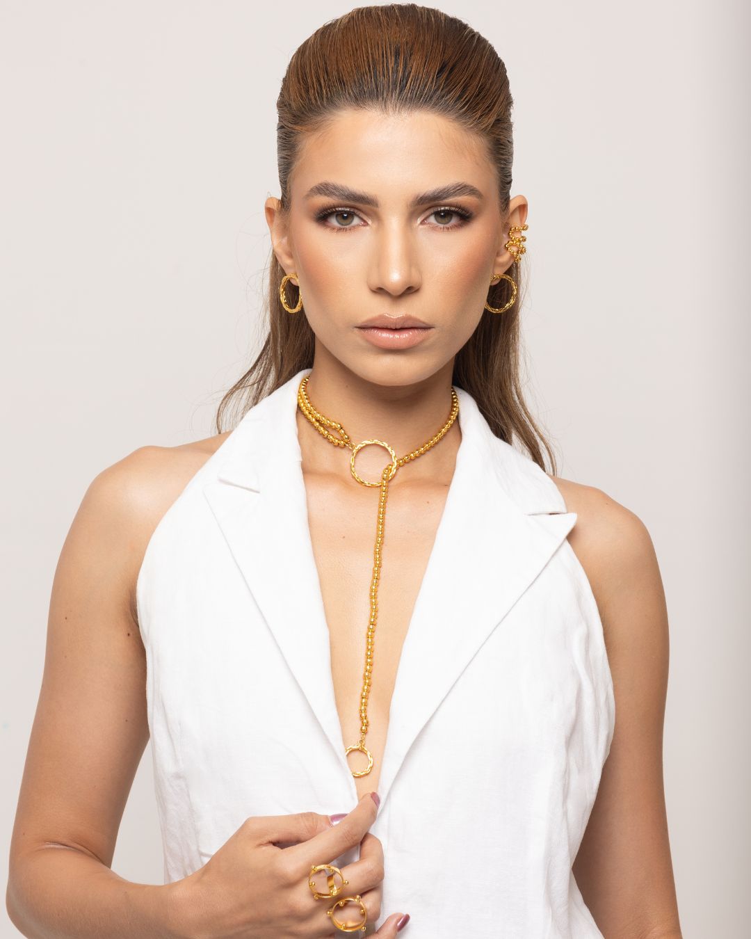 Set collar + aretes + anillo + earcuff