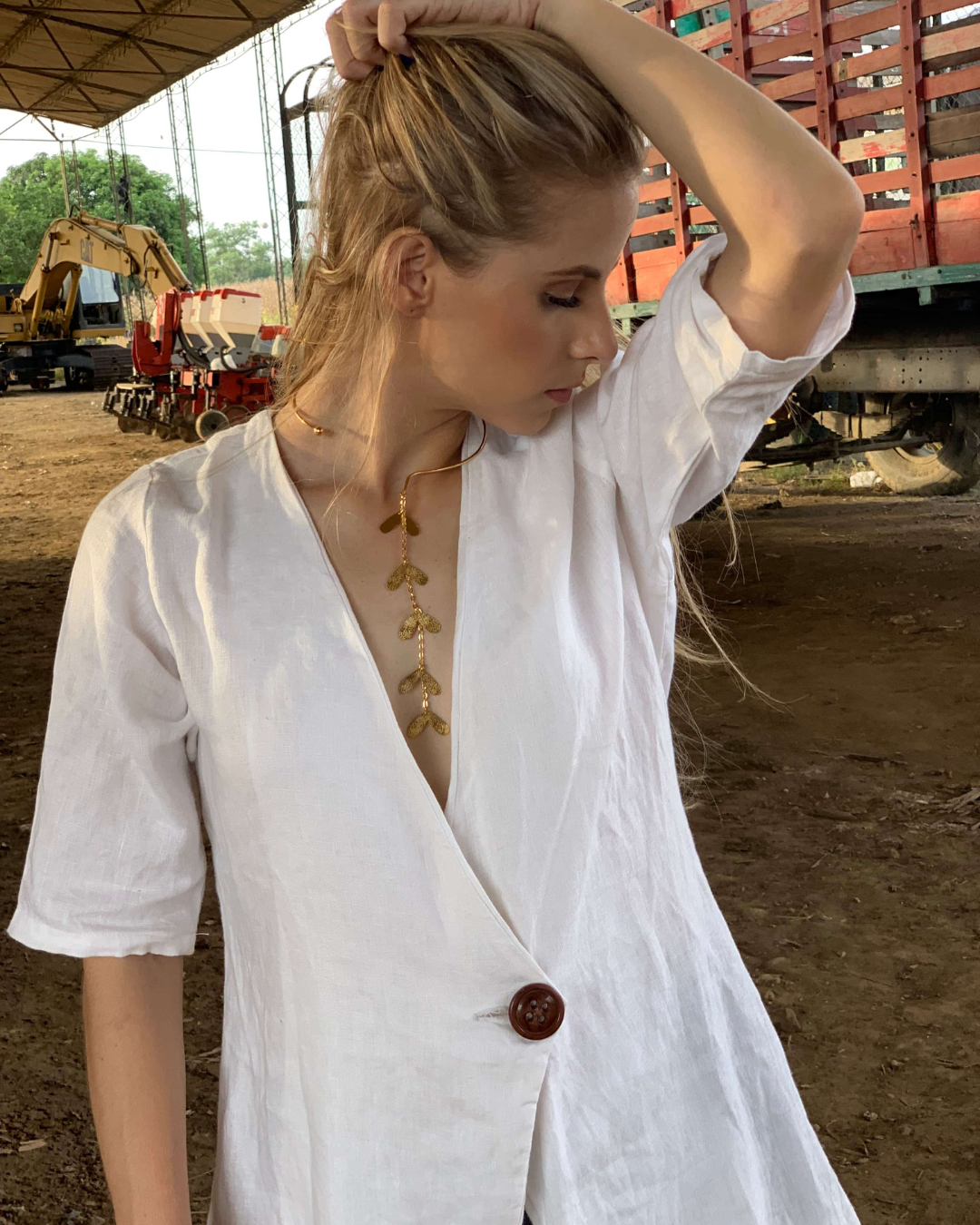 Choker largo corazón