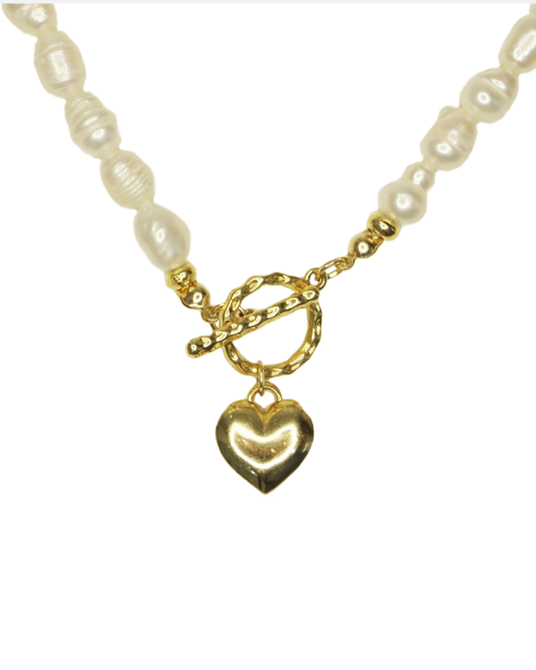 Collar corazón perla
