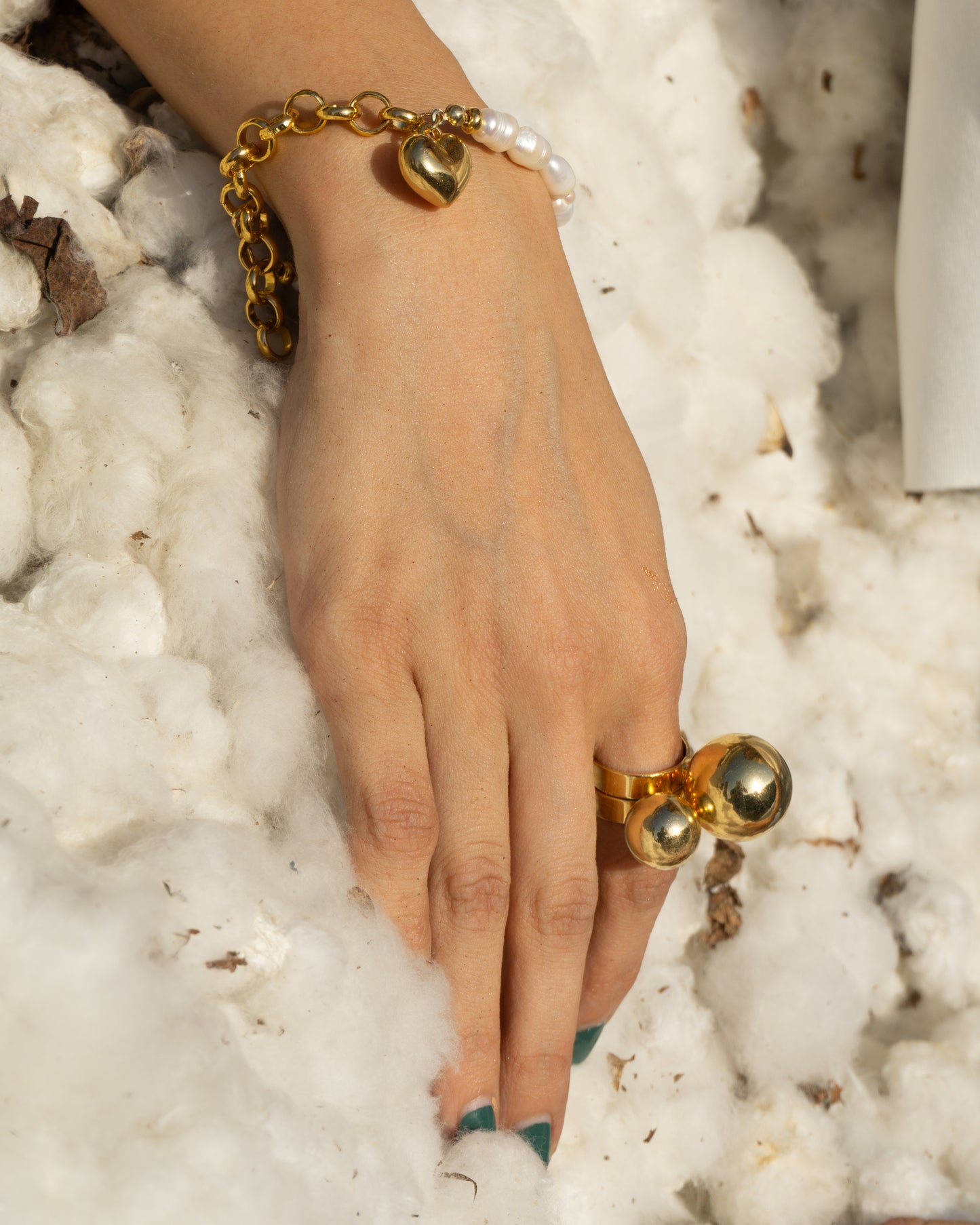 Pulsera perla corazón
